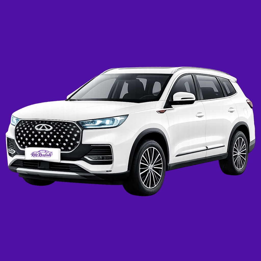 Chery Tiggo 4 2025 SUV hire car in Ritz Rentals branding